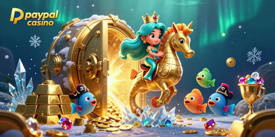 Experience the exciting world of paypal casino with a colorful underwater scene full of treasures and characters.
